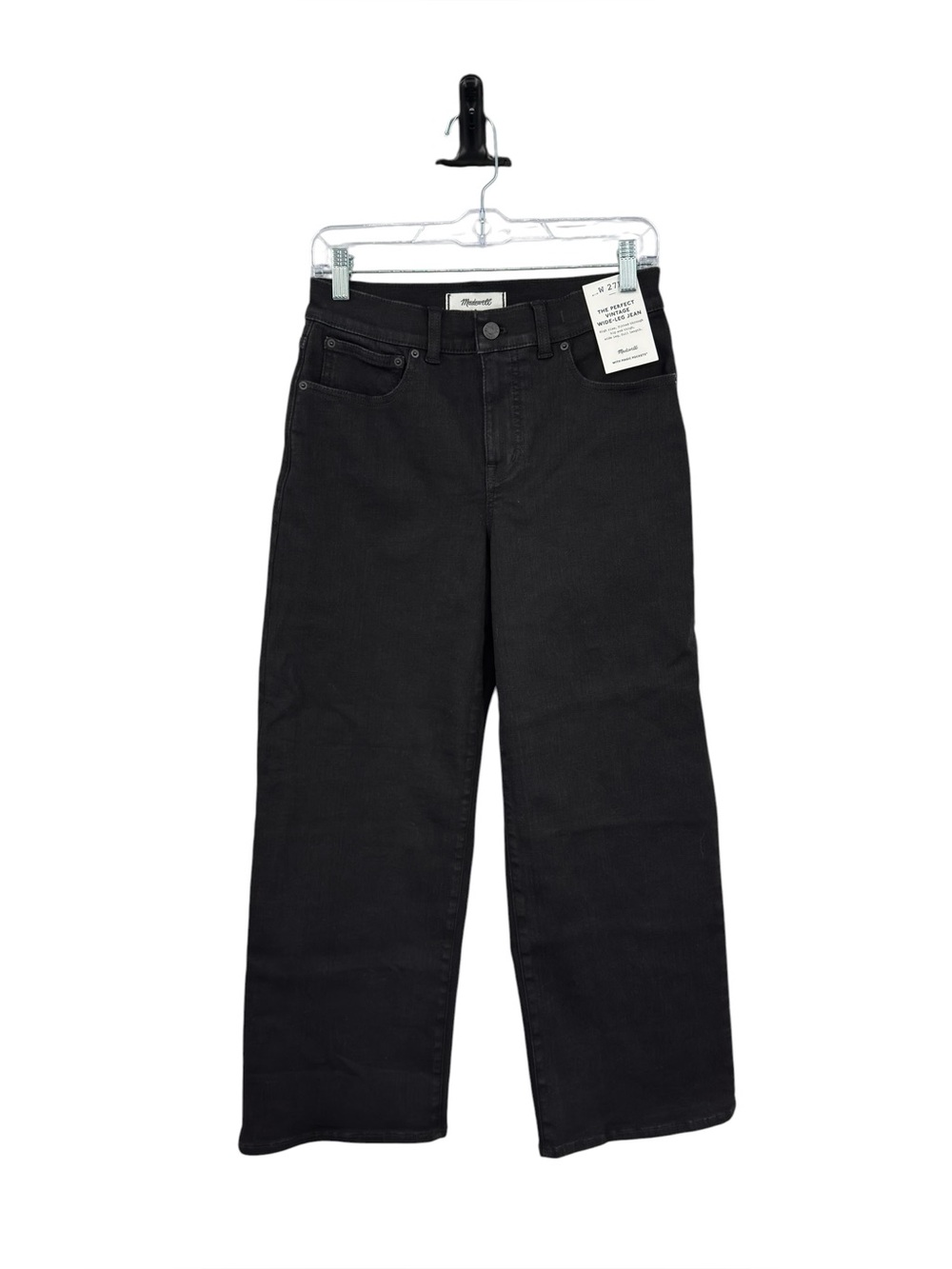 Madewell The Petite Perfect Vintage Wide-Leg High Rise Jean Size 27P Black